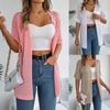 Cardigan in Maglia da Donna a Maniche Corte Vuoto Monocolore per Primavera/Estate Camicia da Vacanza Protezione Solare