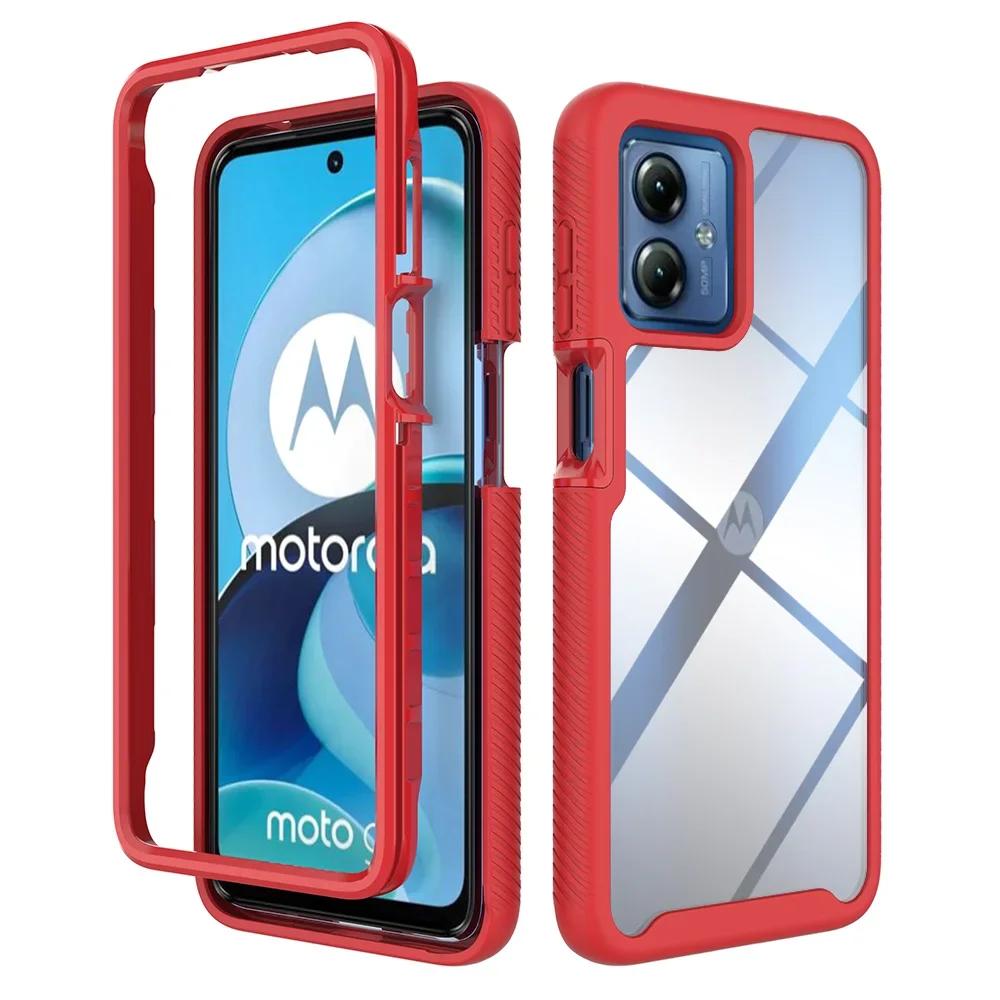 Non-slip Transparent Armor Shockproof Phone Case For Motorola Moto G14 G54 G84 6.5 Inches TPU Bumper Hard Plastic Back Cover
