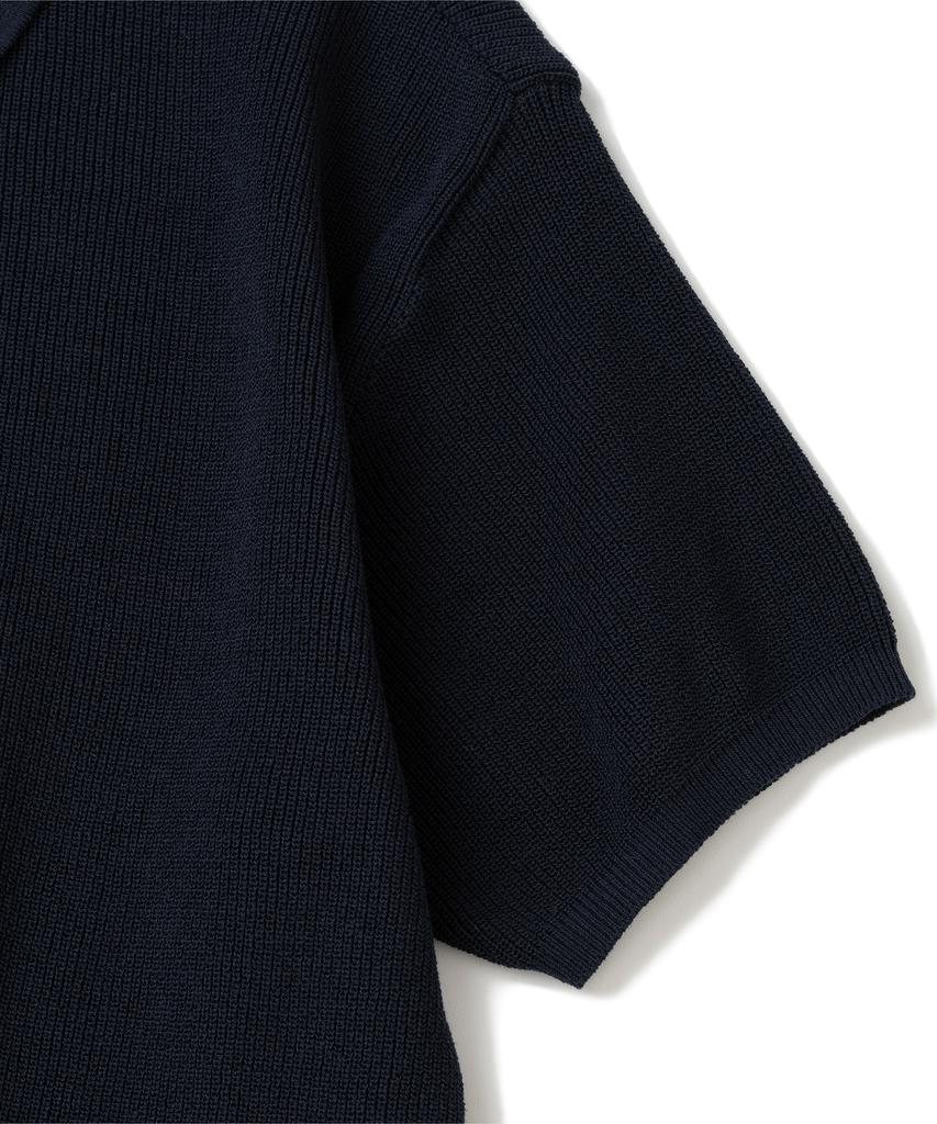 KNITTED Coolever Pk Crop Short Sleeve Cardigan Navy