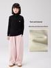 Girls' Fleece-Lined Slim Wide-Leg Winter Pants - Casual, Thick and Loose-Fit Trousers for Kids.