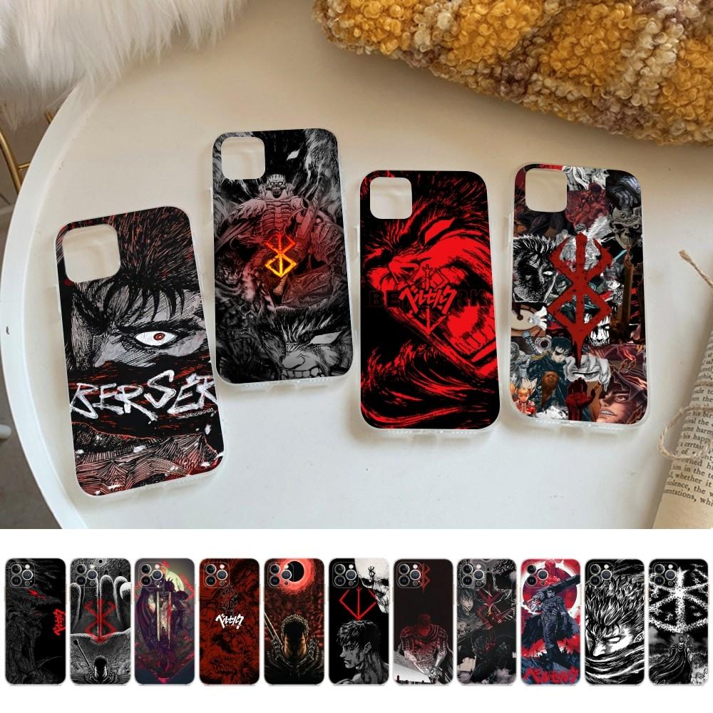 Berserk Comics Anime Phone Case for iPhone 15 8 7 6 6S Plus X SE 2020 XR XS 14 11 12 13 Mini Pro Max Mobile Case