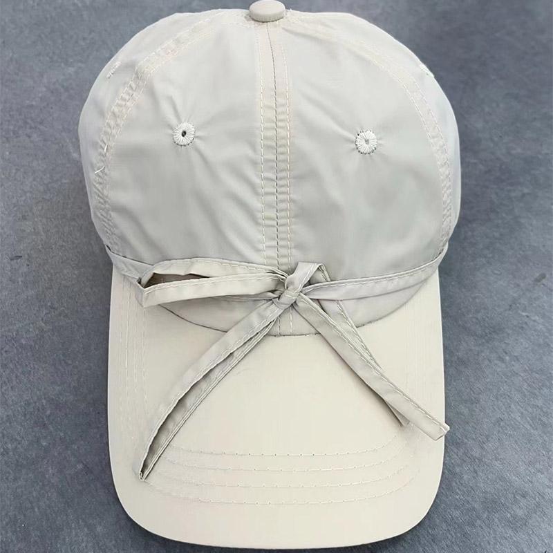 

RICYGVM Thin Quick Drying Baseball Hat Korean Women Bow Duck Tongue Hats Summer Sun Protection Peaked Cap Girl Large Brim Visors One Size бежевый