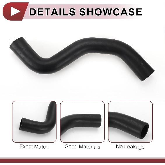 1 Pcs Radiator Coolant Hose for Toyota Tacoma 3.4L 1995-2004 for Toyota 4Runner 3.4L 1996-2002 Upper Heater Hose No.1657107030 Black Rubber
