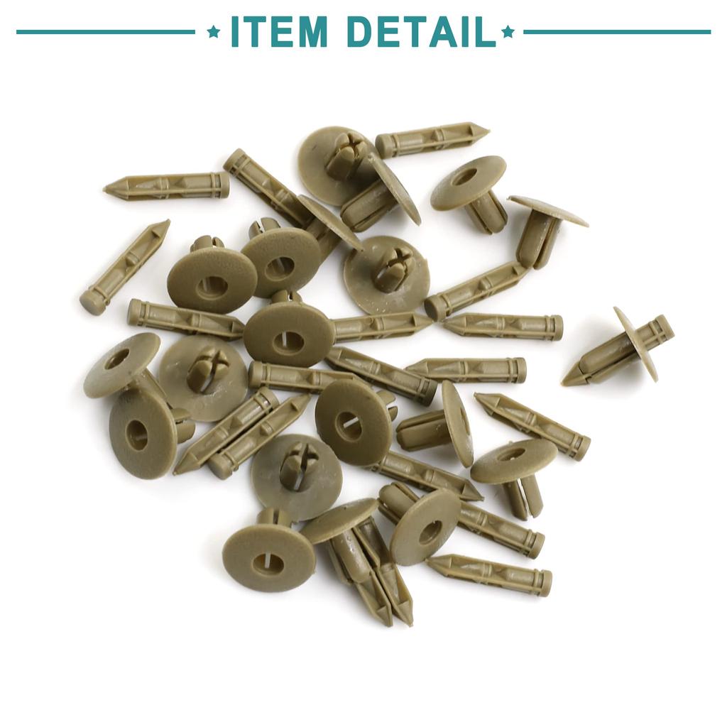 ACROPIX 20pcs Push In Car Door Trim Fender Rivet Retainer Clip Universal 7mm Hole Diameter Beige