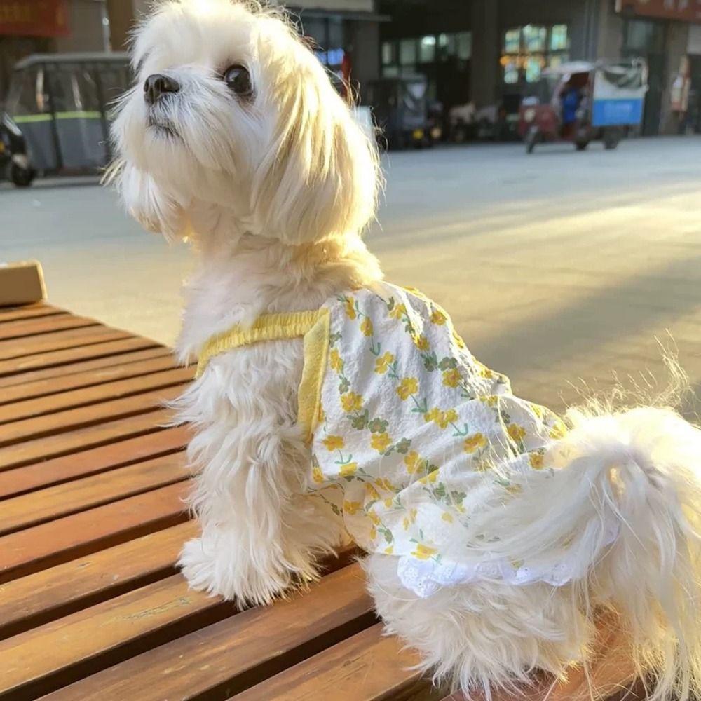 

Soft Pet Princess Dresses Cute Dog Vest Pet Supplies Pet Clothes Puppy M жёлтый