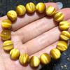 Natural Gold Yellow Tiger's Eye Unisex Power Crystal Gemstone Round Bead Bracelet 10mm 12mm 14mm 16mm AAAAA Party Tungsten