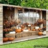 Rustic Fall Pumpkin Tapestry Farmhouse Porch Scene Wall Hanging for Party & Photography