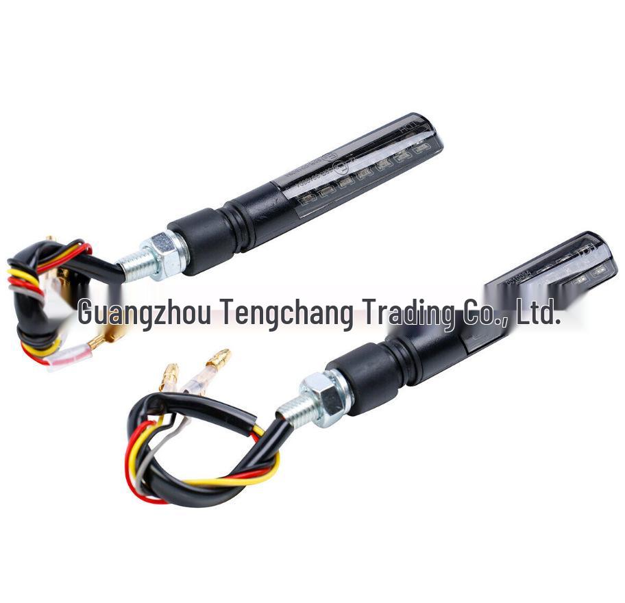 Universeller 12V LED Blinker Amberfarbene Indikatorlinse für Motorräder - Schwarz, 4-adrig