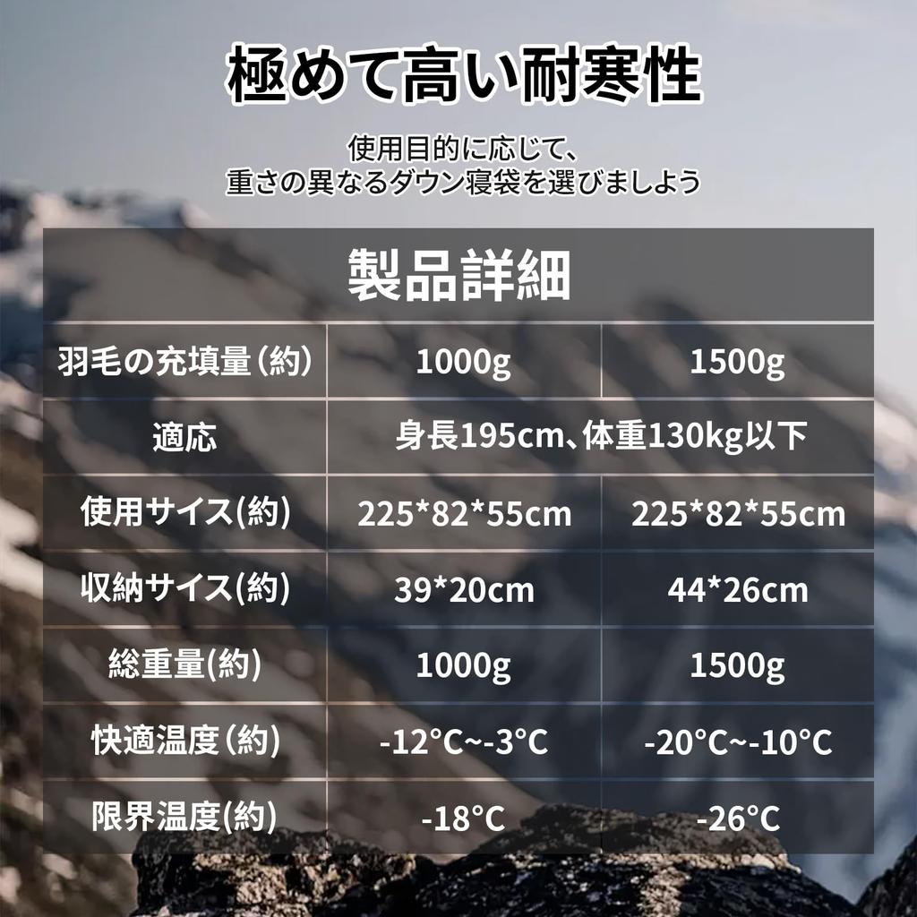 QEZER All-Season Down Mummy Sleeping Bag, 650FP (700g/1000g/1500g Filling), Ultralight, Compact Storage, Connectable, Suitable for Extreme Cold, Sprin