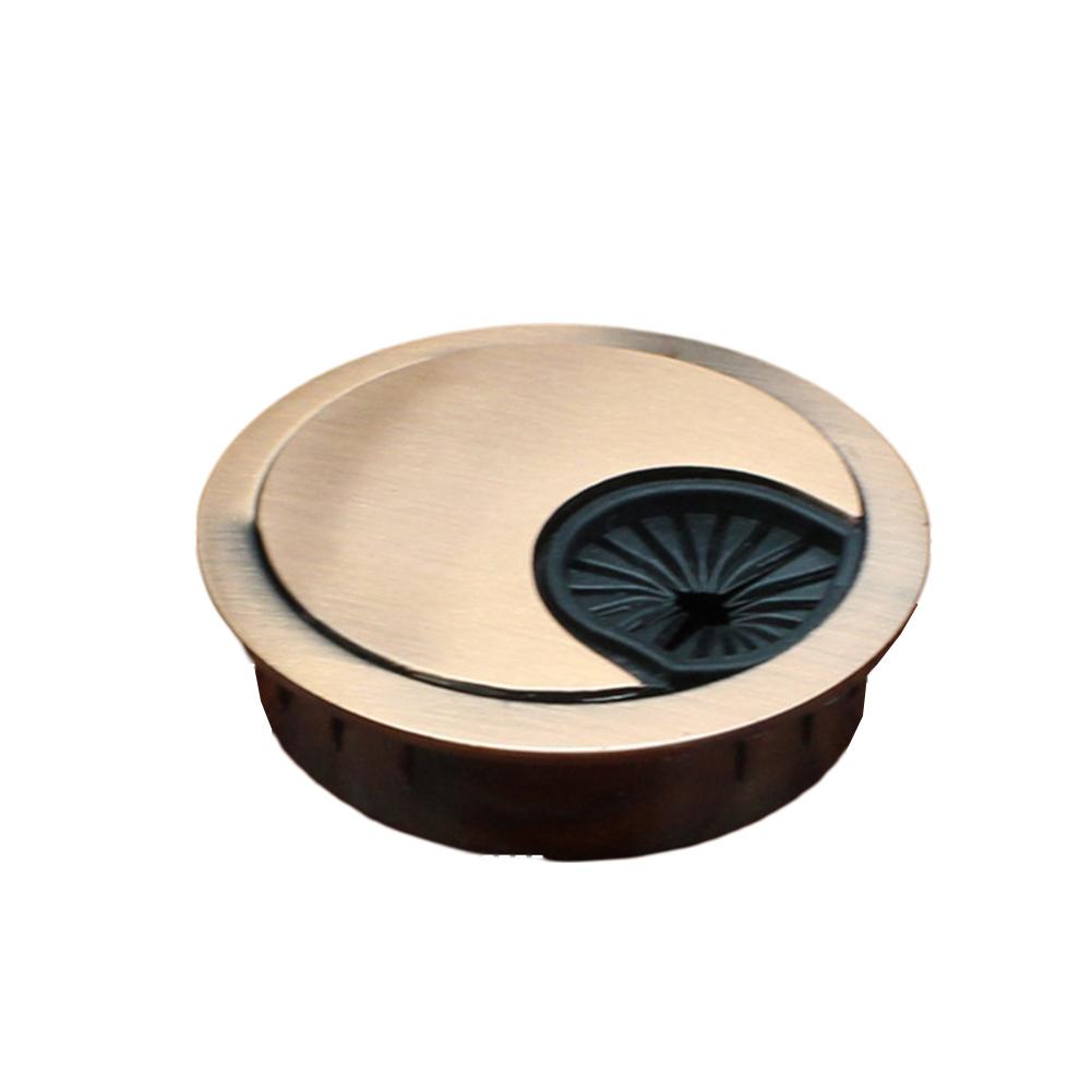 2 Pcs Metal Desk Cable Hole Covers with 53mm Round Hole for Desktop Cable Management and Organized Cable Routing