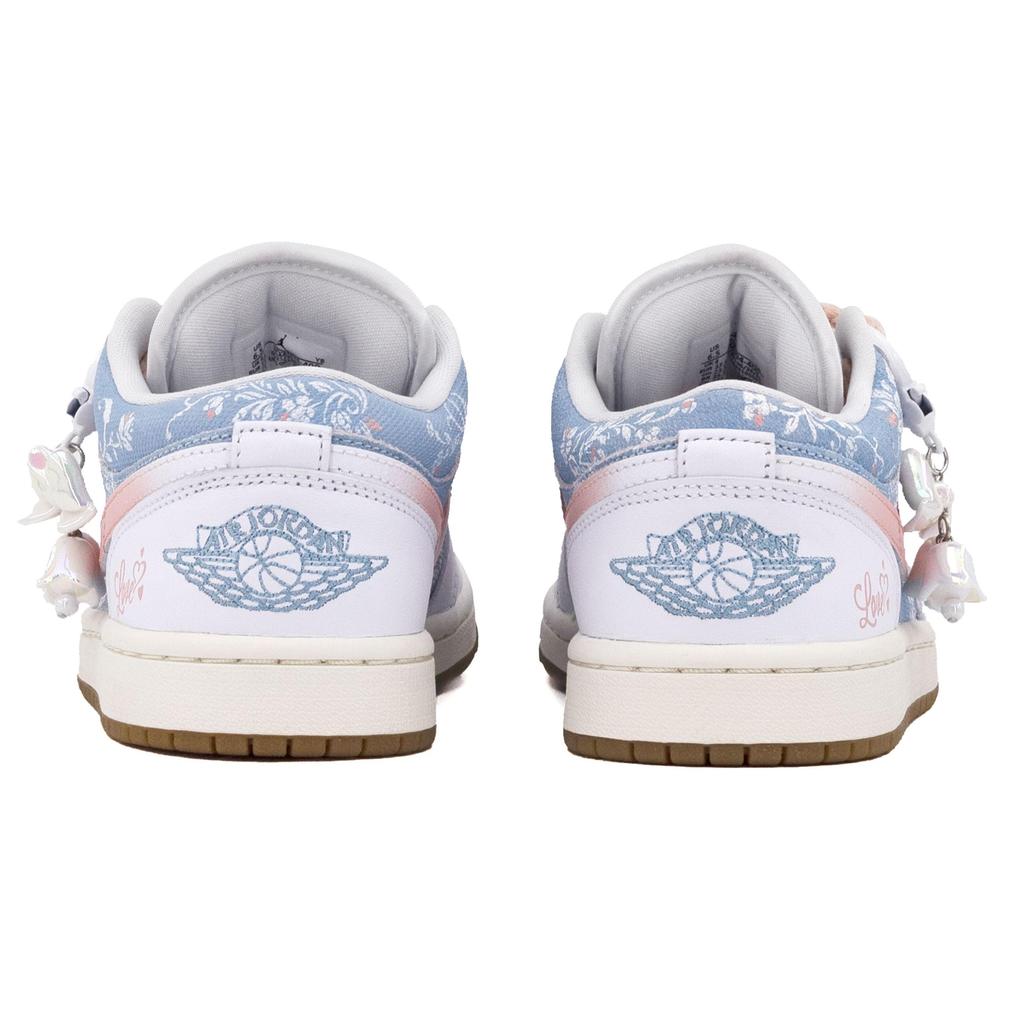 Jordan Air Jordan 1 Cushioning Slip Resistant Abrasion Resistant Vintage Basketball Shoes Women's White Blue HQ2004-400(Team-)-Random Packaging Bags
