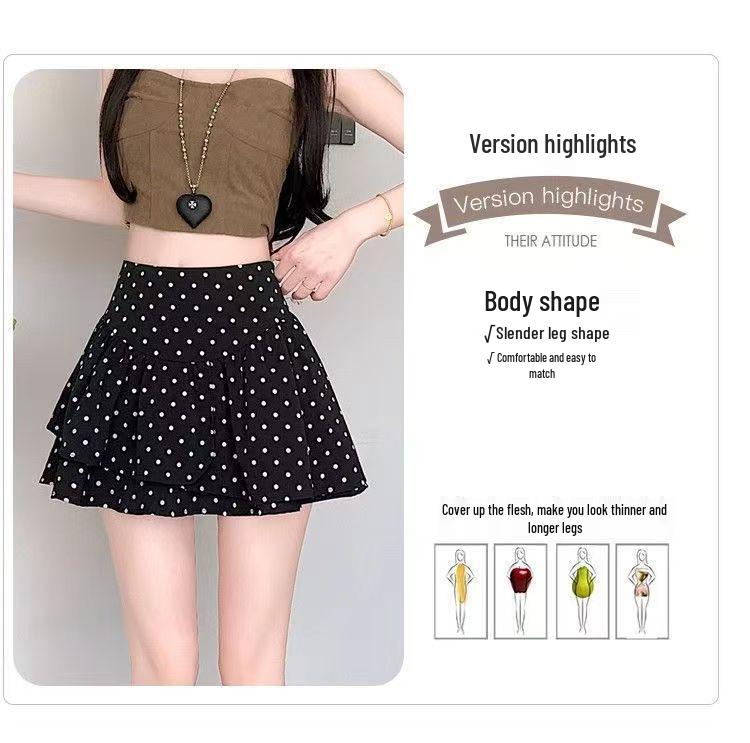 Polka Dot Ruffle High Waist Short Skirt - Petite Fluffy Autumn Edition 2025