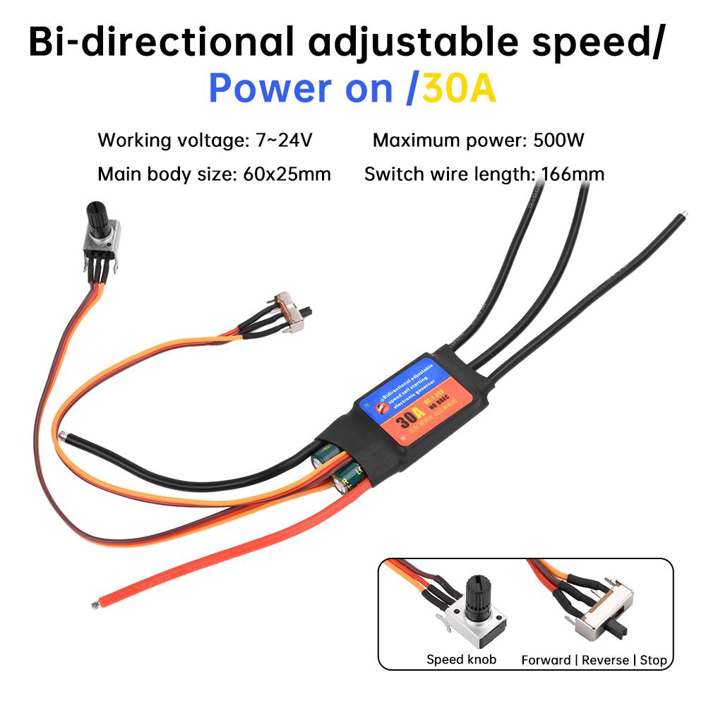 30A 60A ESC Brushless Motor Driver Bidirectional Unidirectional Self-starting ESC Forward/Reverse DIY Fan Modification Module