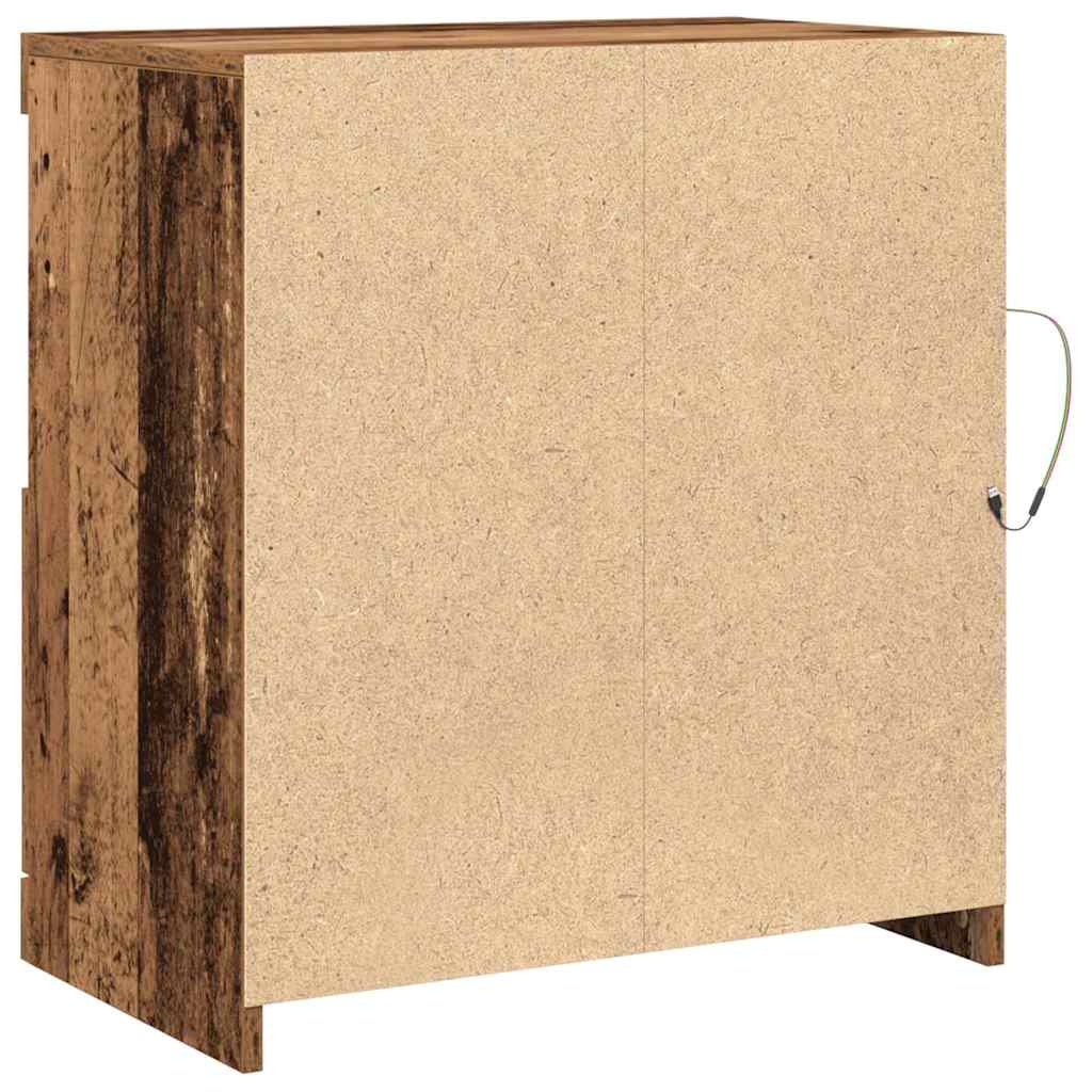 LED Sideboard In Brown 60.5 X 37 X 67 Cm Particleboard