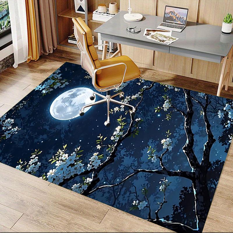 1PC Moon Night Carpet Ultra Soft, Thick & Absorbent, Non Slip Machine Washable Mat for Entryway