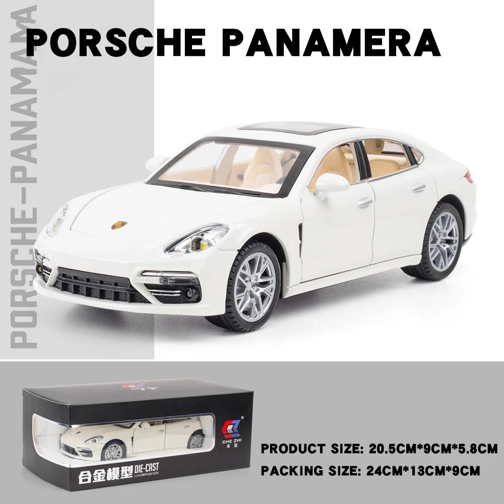 1:24 Porsche Panamera Sportovní auto Simulace Kovová slitina Tlakově litý Model auta Zvuk a světlo Zatáhni zpět Sběratelská Dětská hračka Dárky