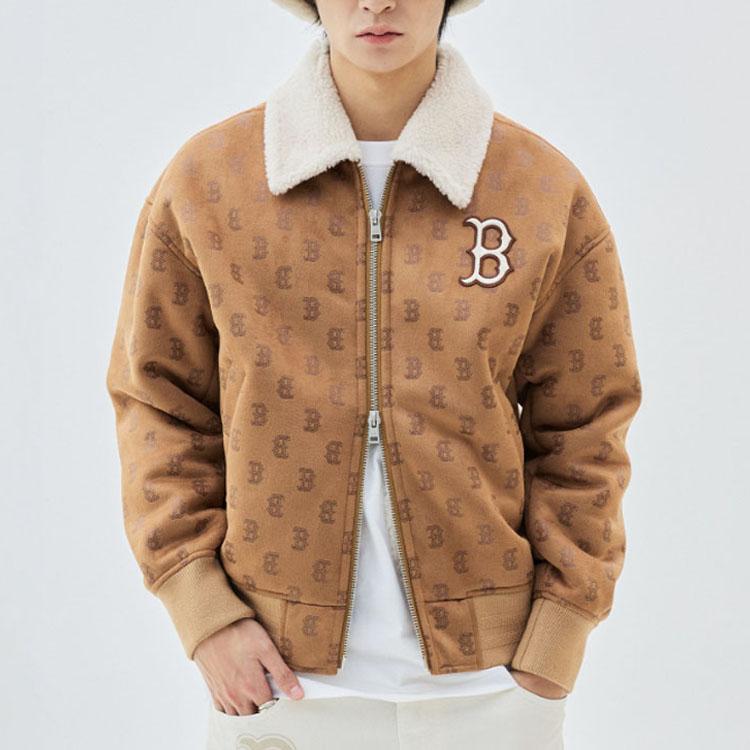 New MLB Velvet Jackets Unisex Camel 3AJPM0334-43CAS