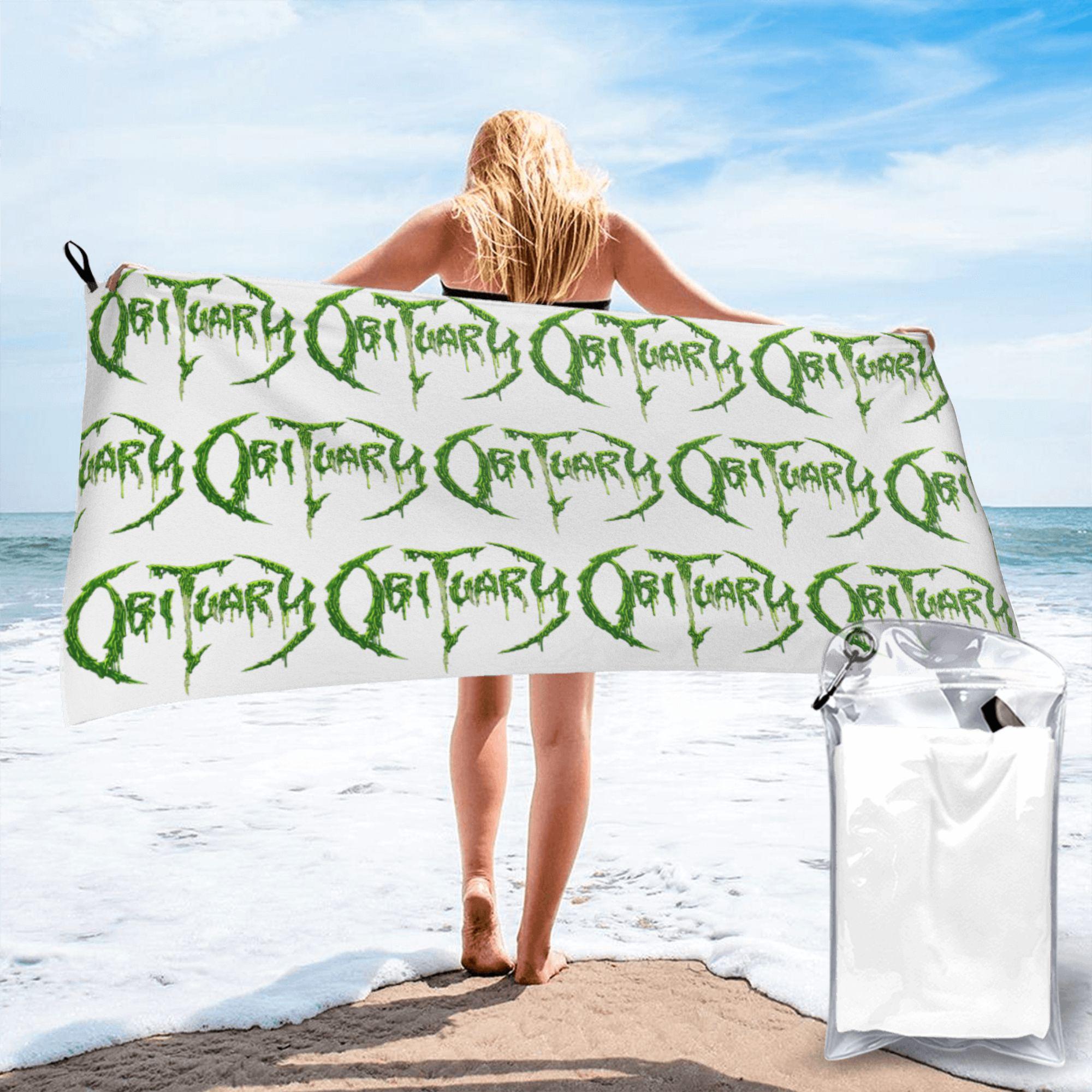 

Adult Obituary Band Logo Death Metal Trucker Beach Towel Soft Microfiber Quick Dry Absorbent Quick Towels For Swimming W40*H60(CM)