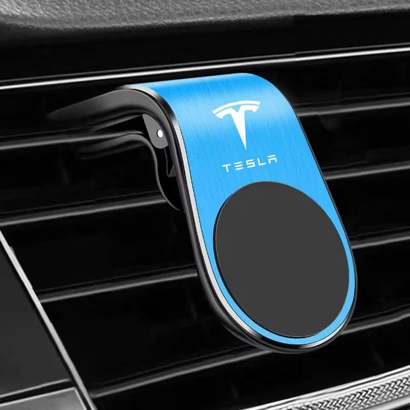Autoaufkleber 2025 Neu Tesla Magnetischer Auto-Handyhalter Ständer Lüftungsschlitz Magnet Auto-Halterung Für Tesla Model-3 Model-S Model-X M