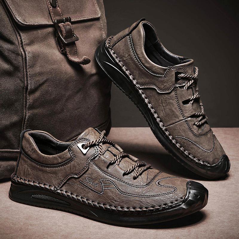 Ретро мужская обувь повседневные дышащие кроссовки мужские мокасины ручной работы — фото 4