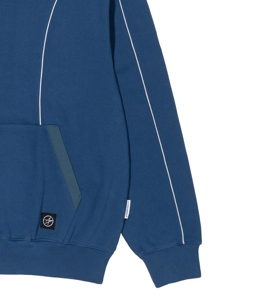 Loghideumatin Lm Blocking Reflective Piping Nylon Mix Hoodie (Blue)