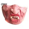 Funny Latex Masque Halloween Half Face for Adults, Scary Horror Party Cute Expression Cosplay Props with Elastic Strap Cosplay, Carnival Costume,