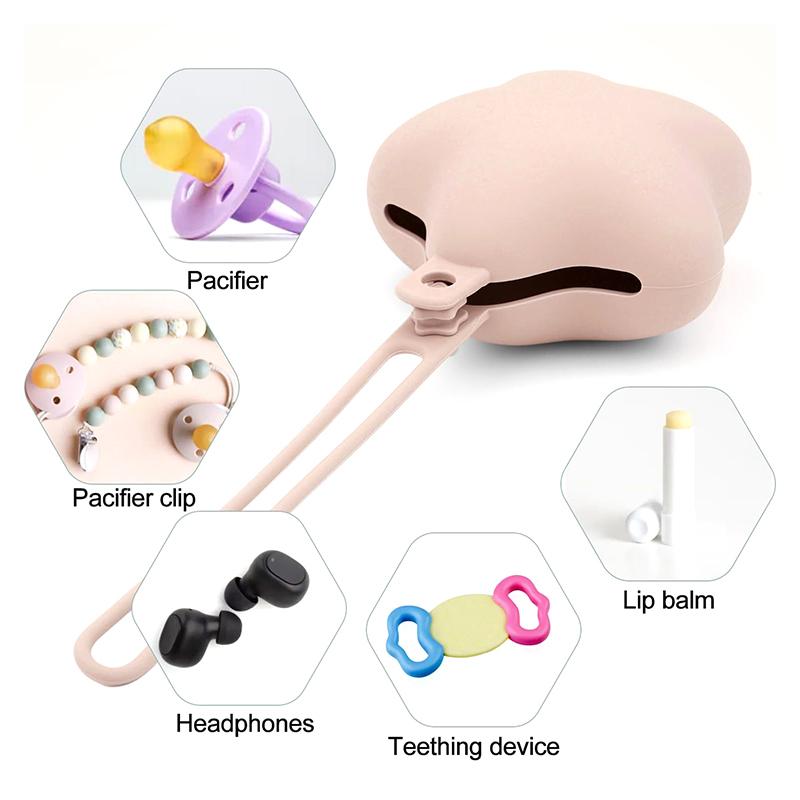 Silicone Pacifier Holder Case Safe And Soft Material Pacifier Pouch Portable Pacifier Case Protective Pacifier Storage
