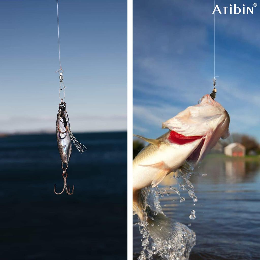 Atibin Bearing Strong Lure Swivel for and Quick Snaps for 25 Pieces Swivels, Snaps, Swivels, Fishing, Jigging, Bluefish, 25kg,