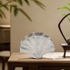 Ginkgo Leaf Vase Sculptural Aluminum Vase Silver Silver-Toned for Decorators, Tabletop, Living Room