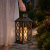 Yousheng Retro Solar Lantern, Outdoor Solar Candle Lantern, Waterproof Solar Garden Light with Hanging Loop, Decorative Light for Yard Patio Terrace