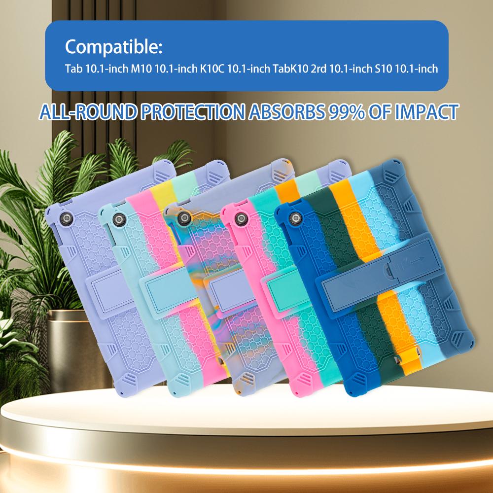 Kids Silicone Case For Lenovo Tab 10.1 2025 TB311XU K10C TB311FU 10.1" Anti-drop Stand Case With Shoulder Strap Tablet Cover