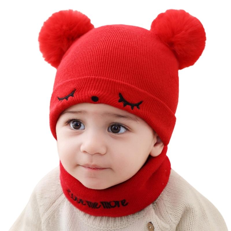 Toddler Solid Color Knitted Winter Hats Toddler Beanies Hat Soft Winter Warm Boys and Girls Caps for Newborn Baby