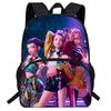 Hunters Demon Kpop Cartoon School Backpack Durable Material Anti Shock Students