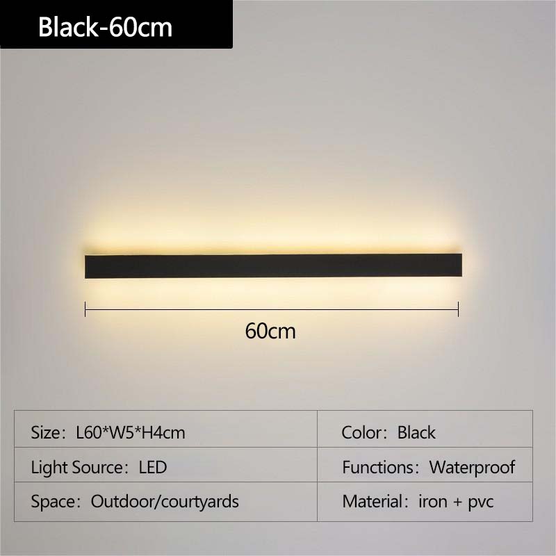 Outdoor Waterproof Wall Light LED Line Side Glow Light For Balcony Patio Door Side Hallway Garden Garage Lighting Fixtures