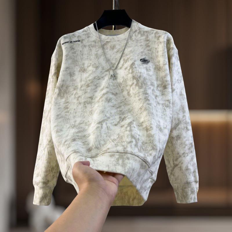 Men's Trendy Tie-Dye Embroidered Patchwork Hoodie