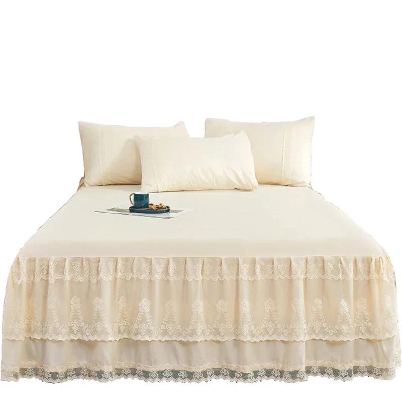 Lace Princess Bedspread Bed Skirt Style Dustproof Decorative Bedspread Big Heming 1.5/1.8/2m Mattress Anti Slip Protective Cover