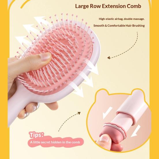 Yousheng Cartoon Animal Air Cushion Brush Scalp Massage Paddle Brush Anti-static Fluffy Hair Comb Women Home Salon Hair Detangling