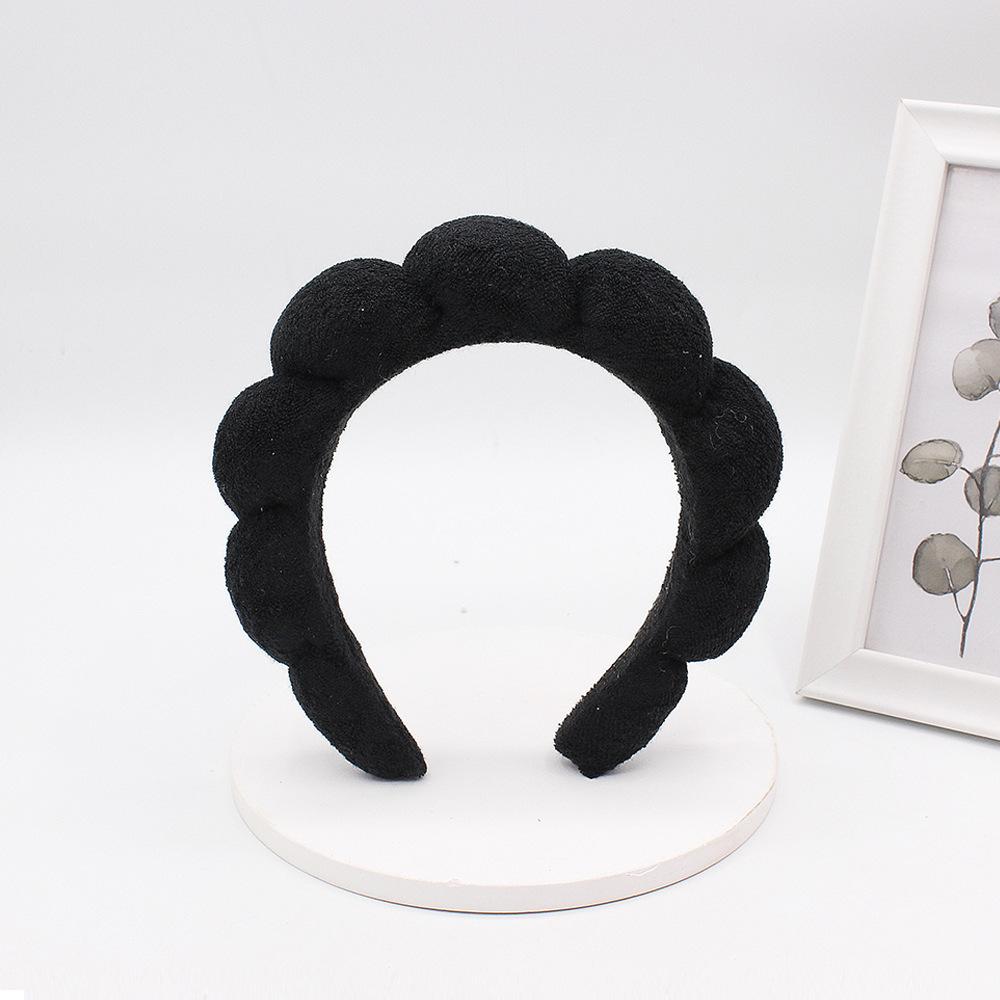 Femmes Filles Éponge Co Spa Maquillage Bulle Bandeau Éponge Bouffant Rétro Bandes Cheveux Doux Bandeau Couvre-chef