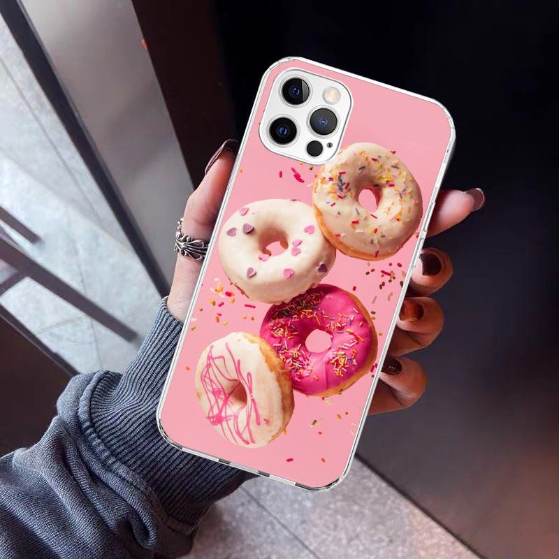 Macaron Eiscreme Kuchen Donut Handyhülle Für iPhone 17 Air 11 13 Mini 14 15 Plus 16 12 Pro Max 16E SE 7 8 Muster Weiche TPU Bac