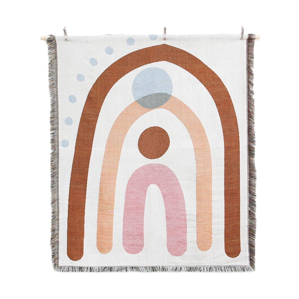 

Nordic Knitted Thread Throw Blanket Geometric Towel Tapestry Bedspread Decorative Piano Sofa Dustproof Cover Travel Blankets 130 160cm