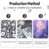 Framed Pearl Painting Kit Jellyfish Ocean DIY 3D Bead Canvas Art Creative Leisure Craft Home Decoration Wall Decor Elegant Fantasy Artwork