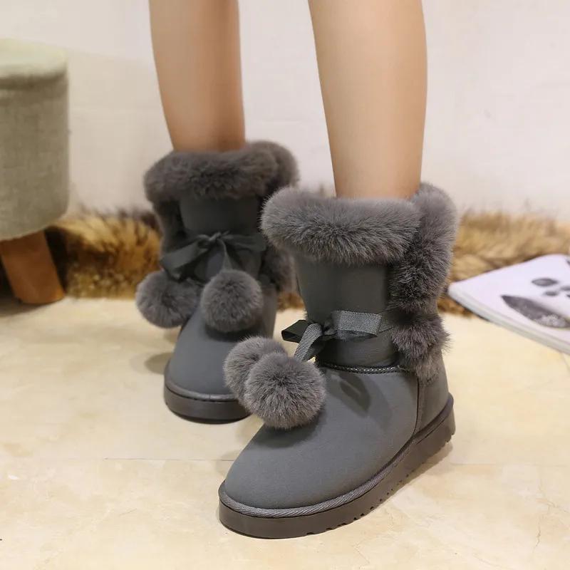 

Fashion Trendy Warm Women s Boots 2024 Suede Winter Fashion Boots Anti Slip Casual Solid Color Comfortable Women s Cotton Shoes Platform 35 серый