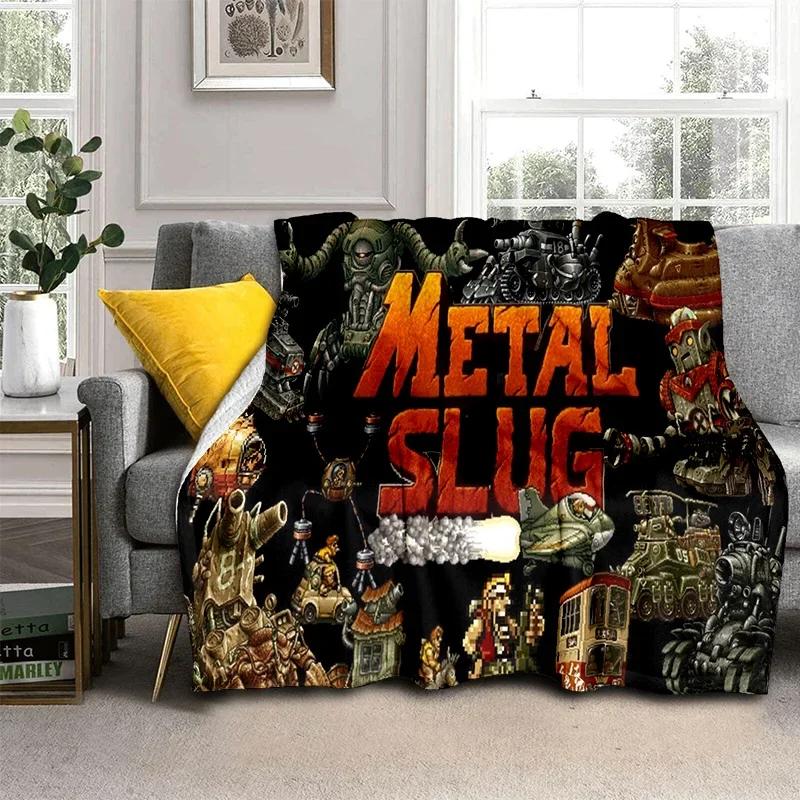 Retro Game Metal Slug Gamer Cartoon Blanket,Soft Throw Blanket for Home Bedroom Bed Sofa Picnic Travel Office Cover Blanket Kids