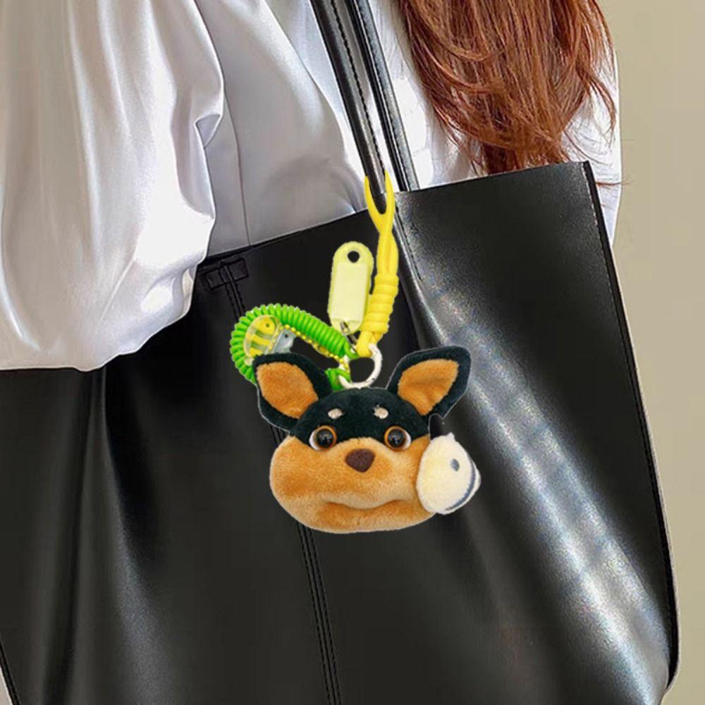 Big-faced Dog Plush Bee Dog Keyring Bag Charm Honeybee Dog Keychain  Party Supplies