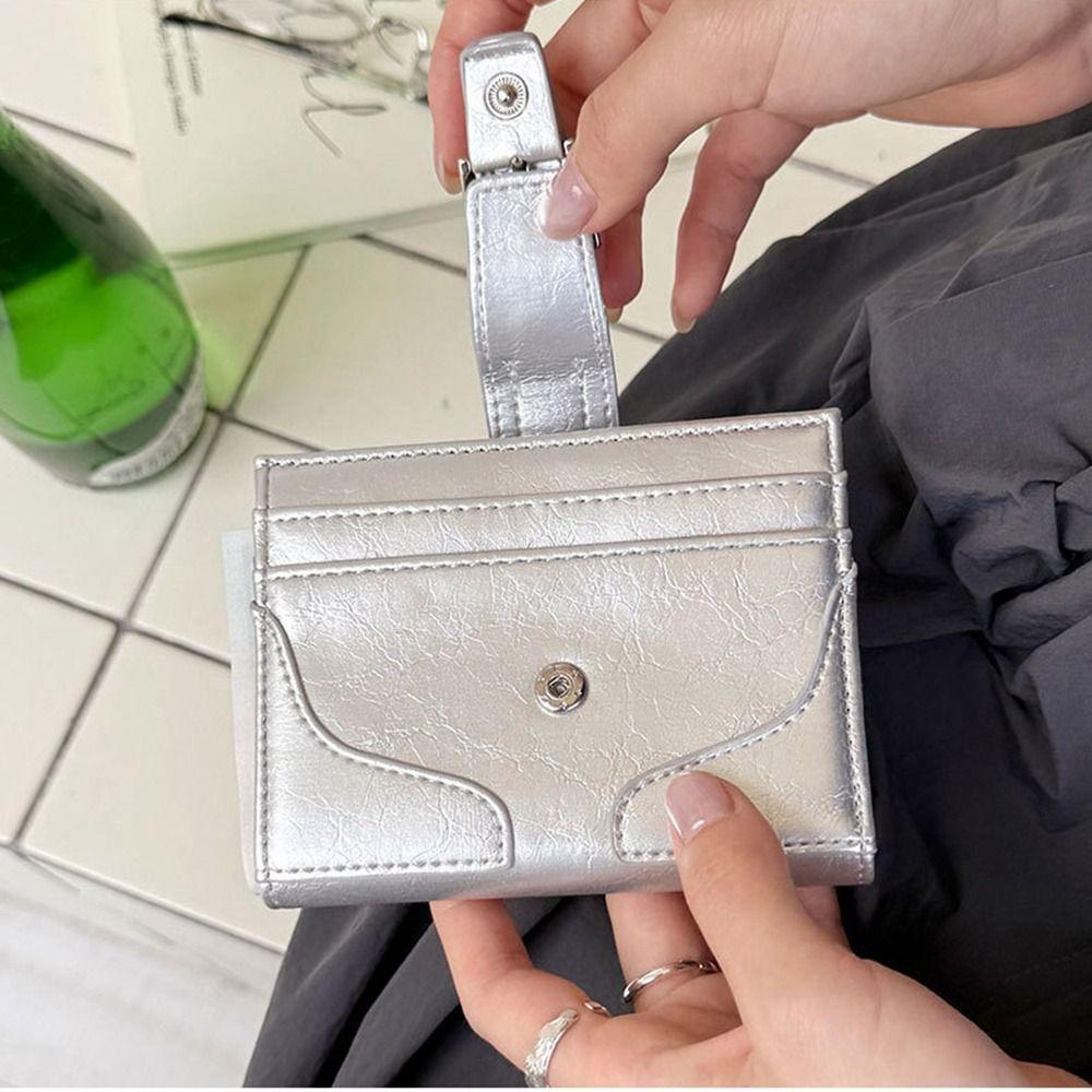 Retro Korean Style Women Short Wallet Ultra Thin Short Clutch Card Bag Purse Multi-function Coin Pouch Card Storage Bag