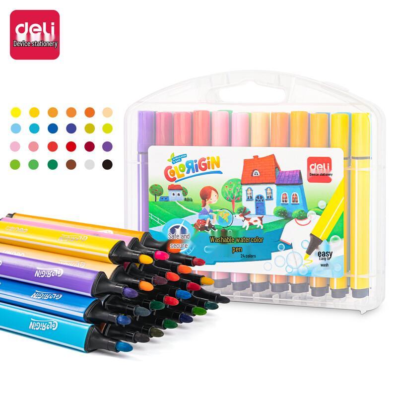 Deli 70658 Thick Triangular Watercolor Pen Set