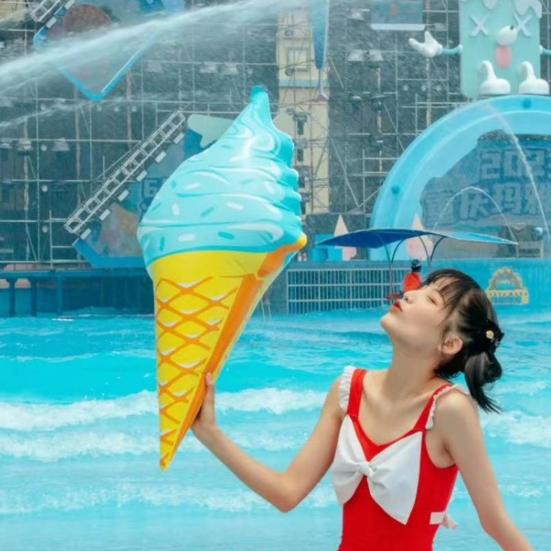 Ice Cream Inflatable Toy Extra Large Ice Cream Pool Float Kids Floating Toy for Swimming Pool Water Play