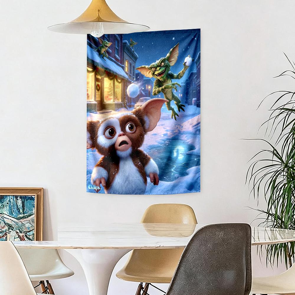 Gremlins Vintage Tapestry Handmade Look Suitable For Balcony Living Room Studio Wall Multipurpose Boho Decor Gift For New Home