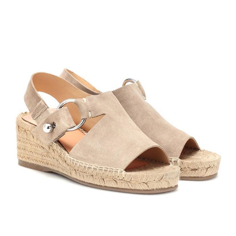 Womens Beach Summer Sandals Platform Espadrille Shoes Thick Bottom Fish Mouth