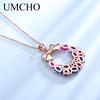 Violet Blue Zircon Christmas Decoration Pendant Ladies Necklace Rose Gold Ladies Gifts High Jewelry